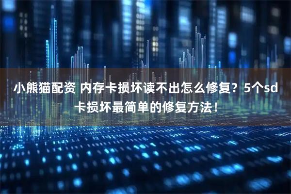 小熊猫配资 内存卡损坏读不出怎么修复？5个sd卡损坏最简单的修复方法！