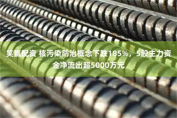 笑赢配资 核污染防治概念下跌185%，5股主力资金净流出超5000万元